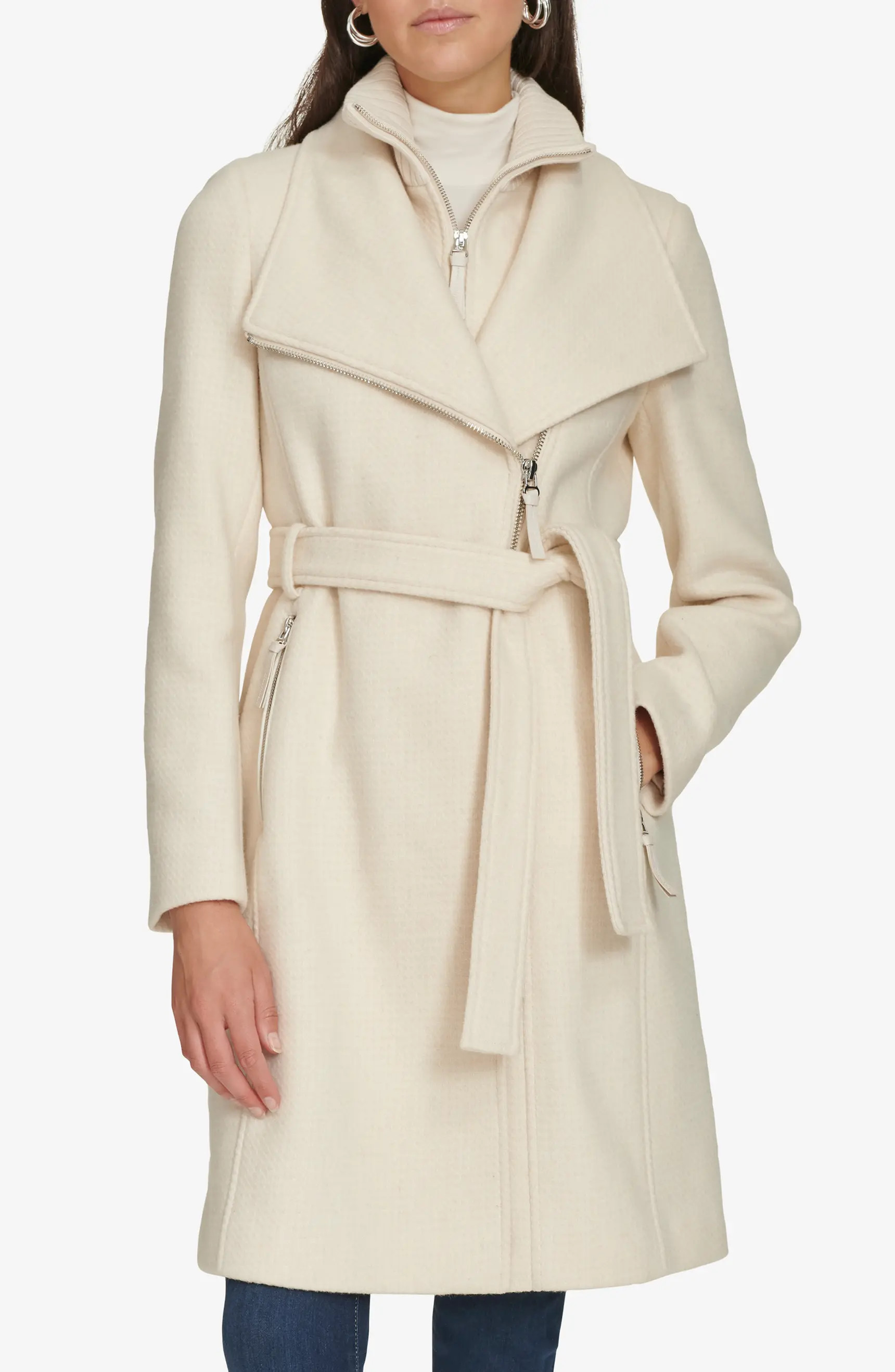 Angled Zip Twill Coat | Nordstrom Rack