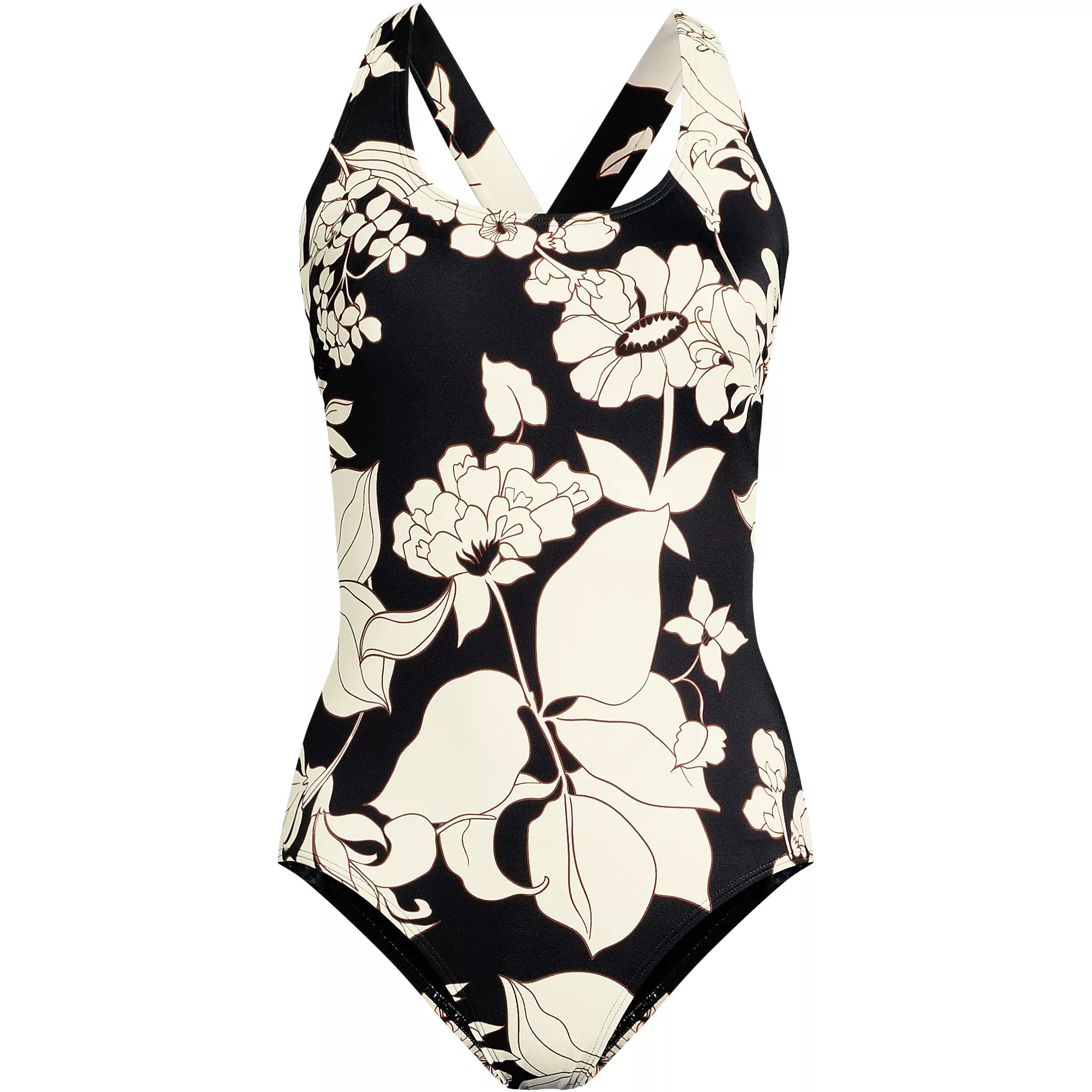 Women's Long Torso Tugless X-Back One Piece Swimsuit | Lands' End (US)