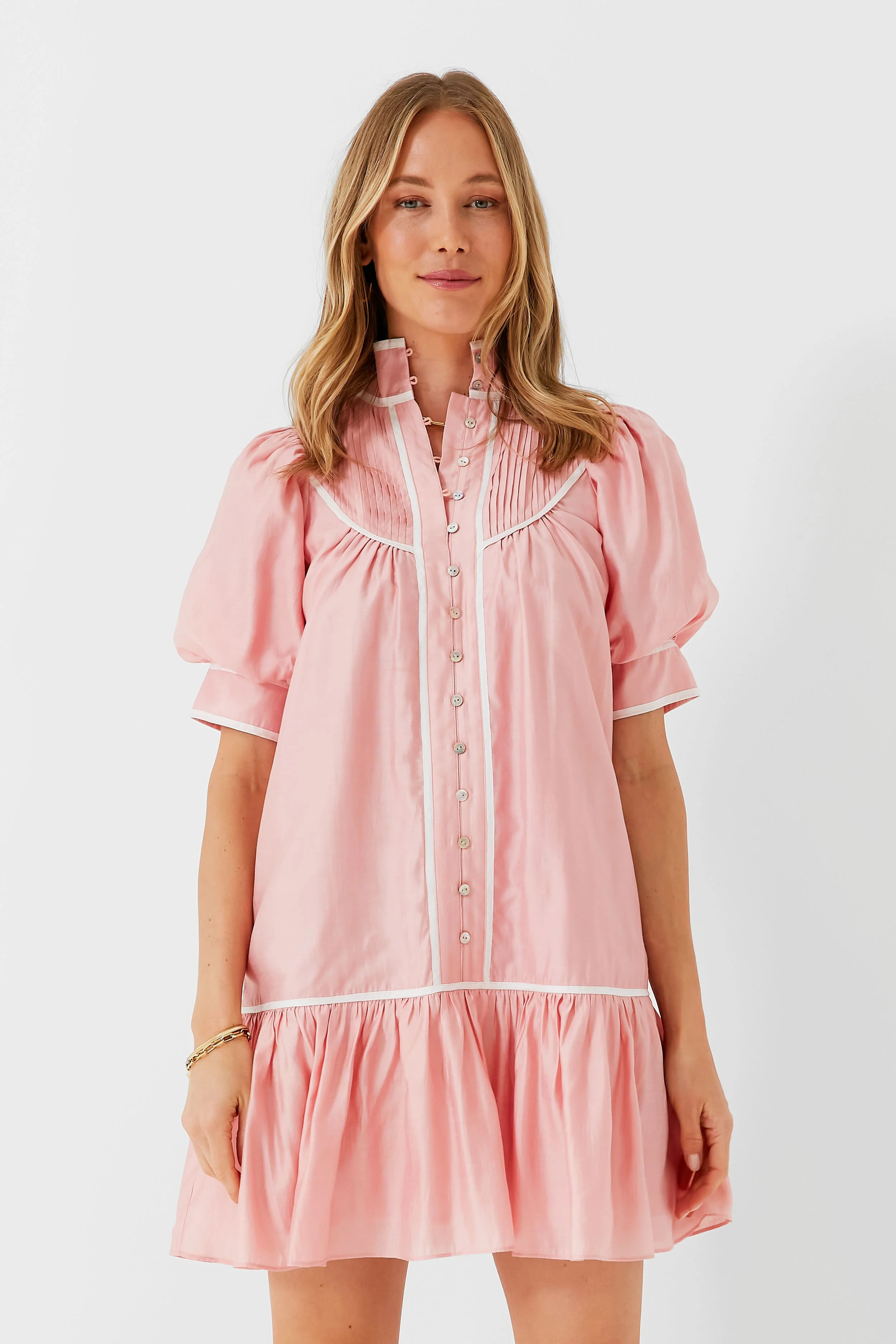 Pink Puff Sleeve Beatrix Dress | Tuckernuck (US)