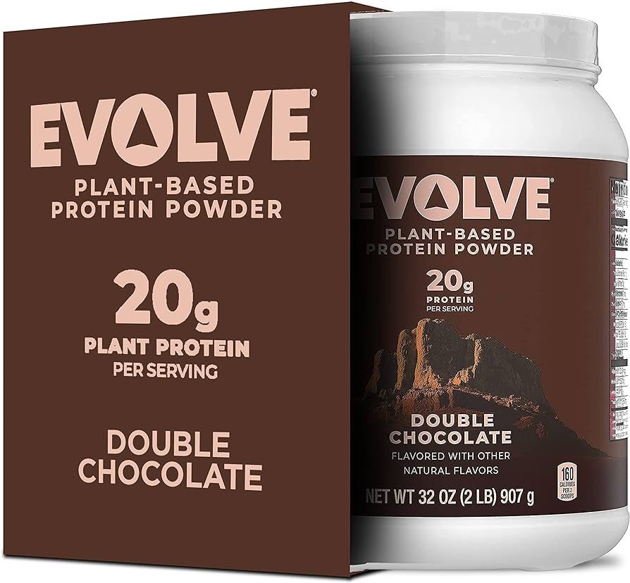 Evolve Plant Based Protein Powder, Double Chocolate, 20g Vegan Protein, Dairy Free, No Artificial Fl | Amazon (US)