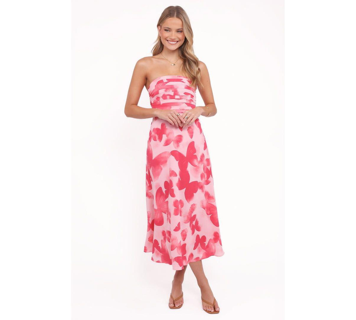Petal and Pup Women's Kenna Strapless Midi Dress in Butterfly Print - Butterfly print | Macy's