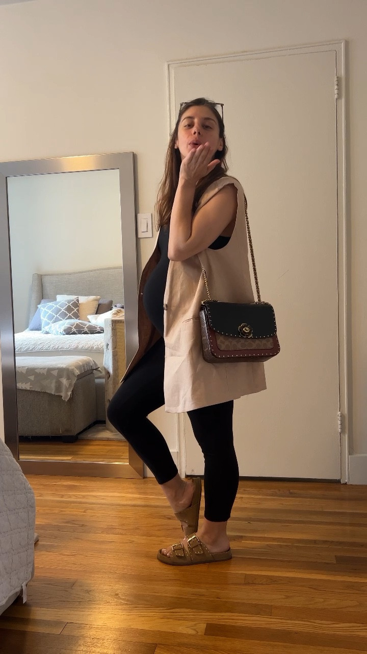 Bumpsuit dupe linen vest Birkenstock dupe black and tan outfit 

#LTKstyletip #LTKFind #LTKbump