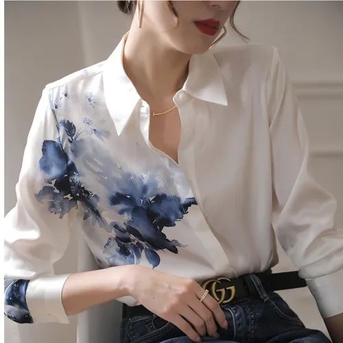 Jeonseon - Long-Sleeve Print Shirt | YesStyle Global