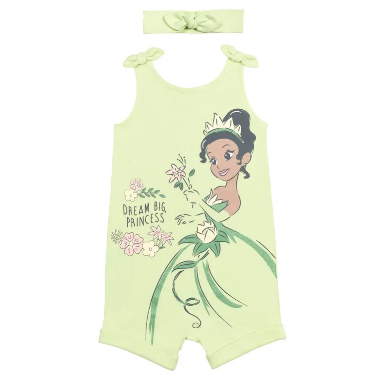 Disney Princess Tiana Toddler Girls Romper and Headband Newborn to Toddler | Walmart (US)