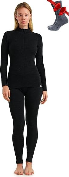 Merino.tech Merino Wool Base Layer Women Set - Heavyweight, Lite, Midweight Merino Thermal Underw... | Amazon (US)