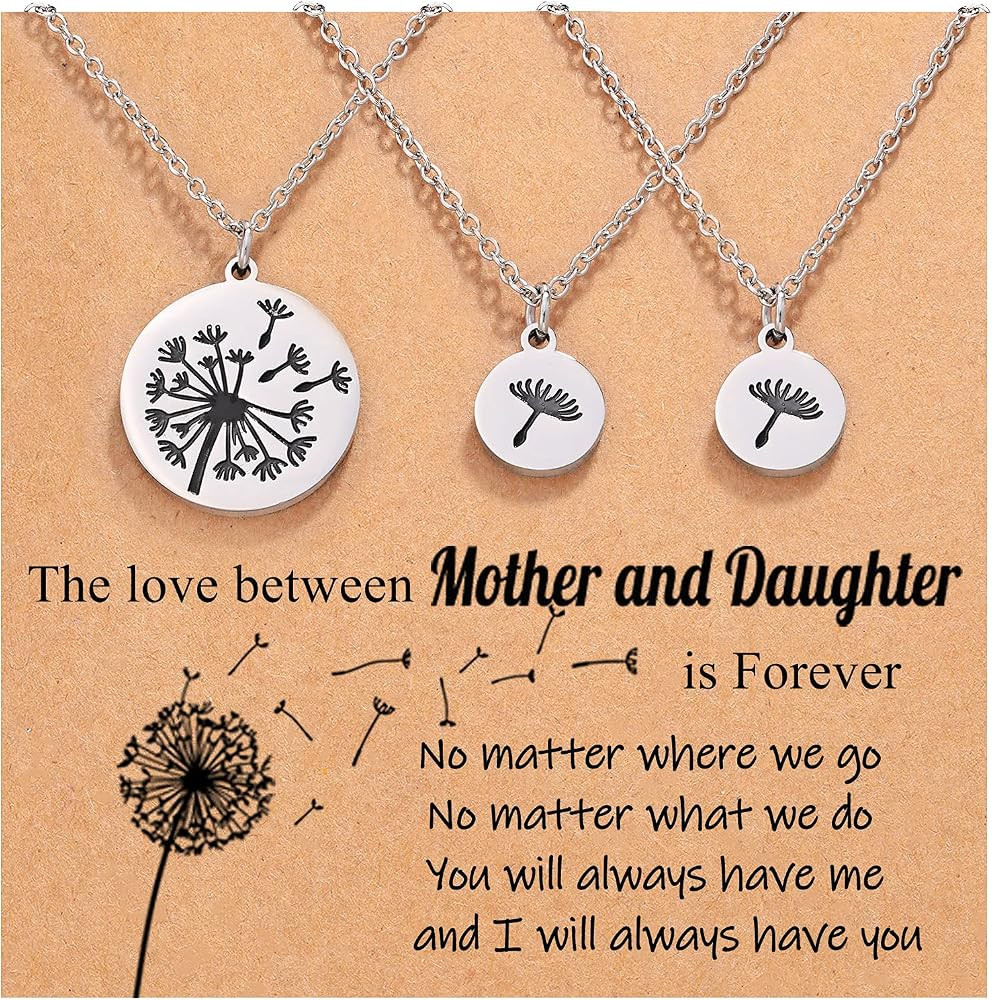 Mother Daughter Necklace Set for 2/3 Mothers Day Gifts for Mom Daughter | Amazon (US)
