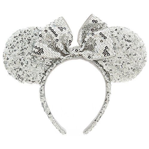 Disney Minnie Mouse Ear Headband - Silver Sequins | Amazon (US)
