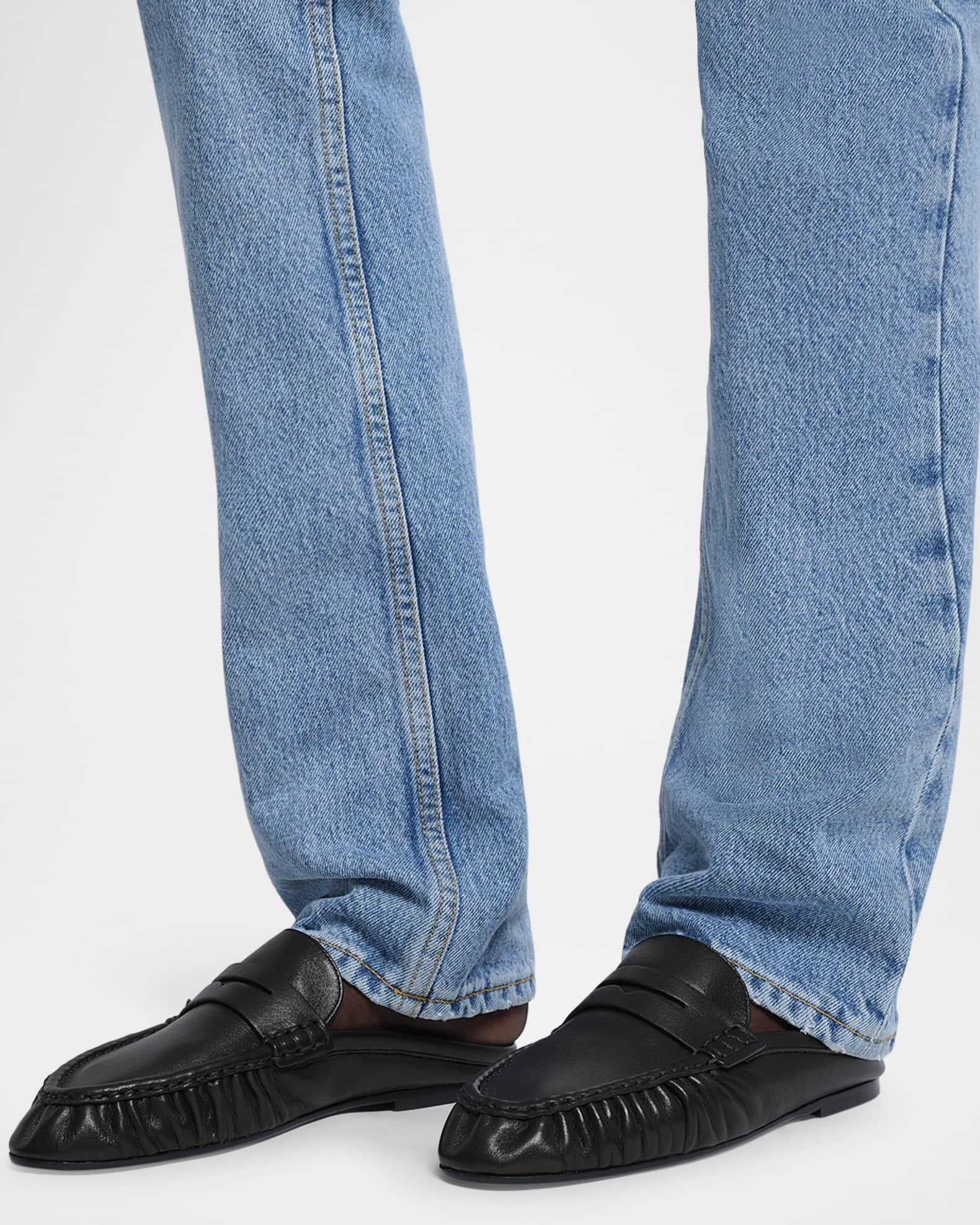 Le Loafer Leather Penny Loafer Mules | Neiman Marcus