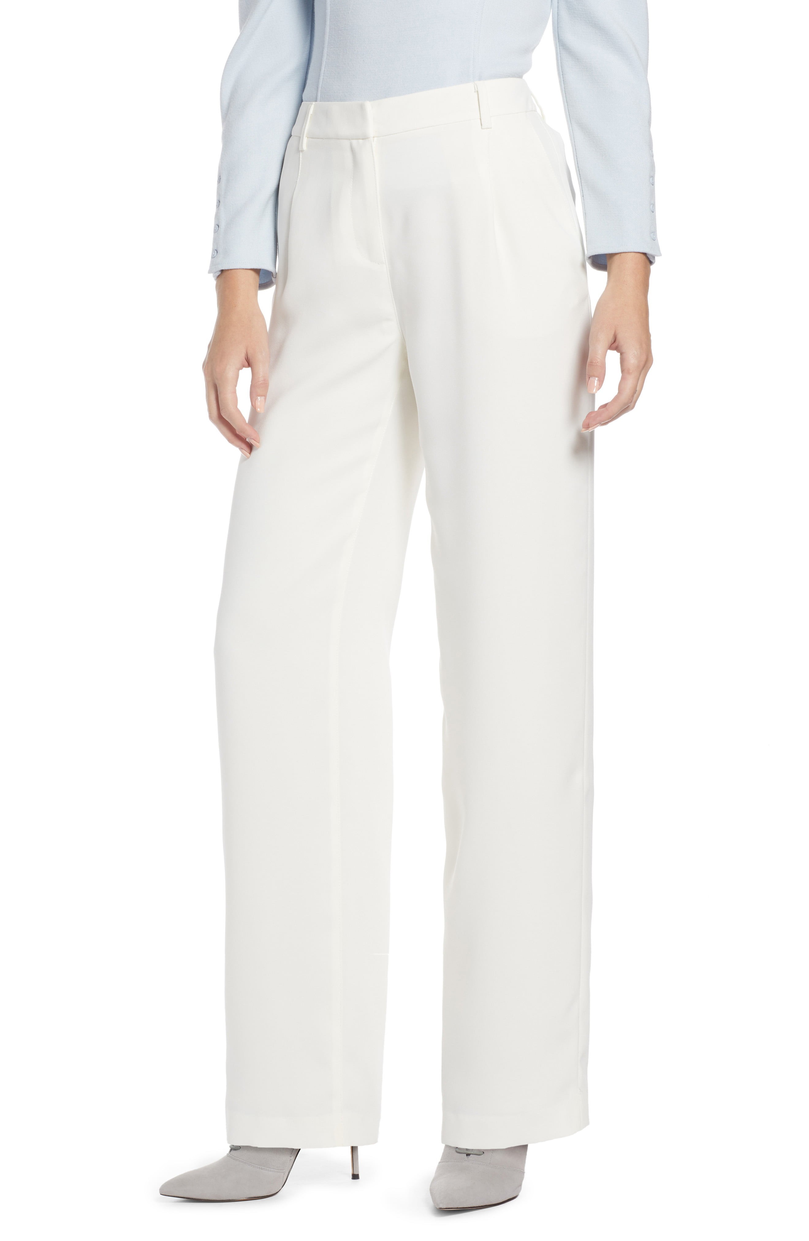 SOMETHING NAVY Pleated Wide Leg Trousers, Main, color, IVORYdiv#honeyDiv.honeyDiv *{font-family: ... | Nordstrom