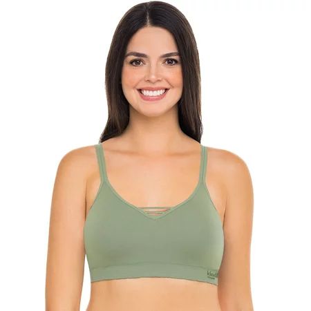Kindly Yours Women s Sustainable Seamless V-Neck Bralette | Walmart (US)