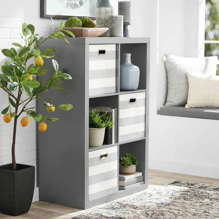 Better Homes & Gardens 6-Cube Storage Organizer, Gray | Walmart (US)