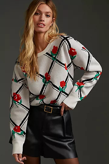 Maeve Cropped Crew-Neck Sweater | Anthropologie (US)