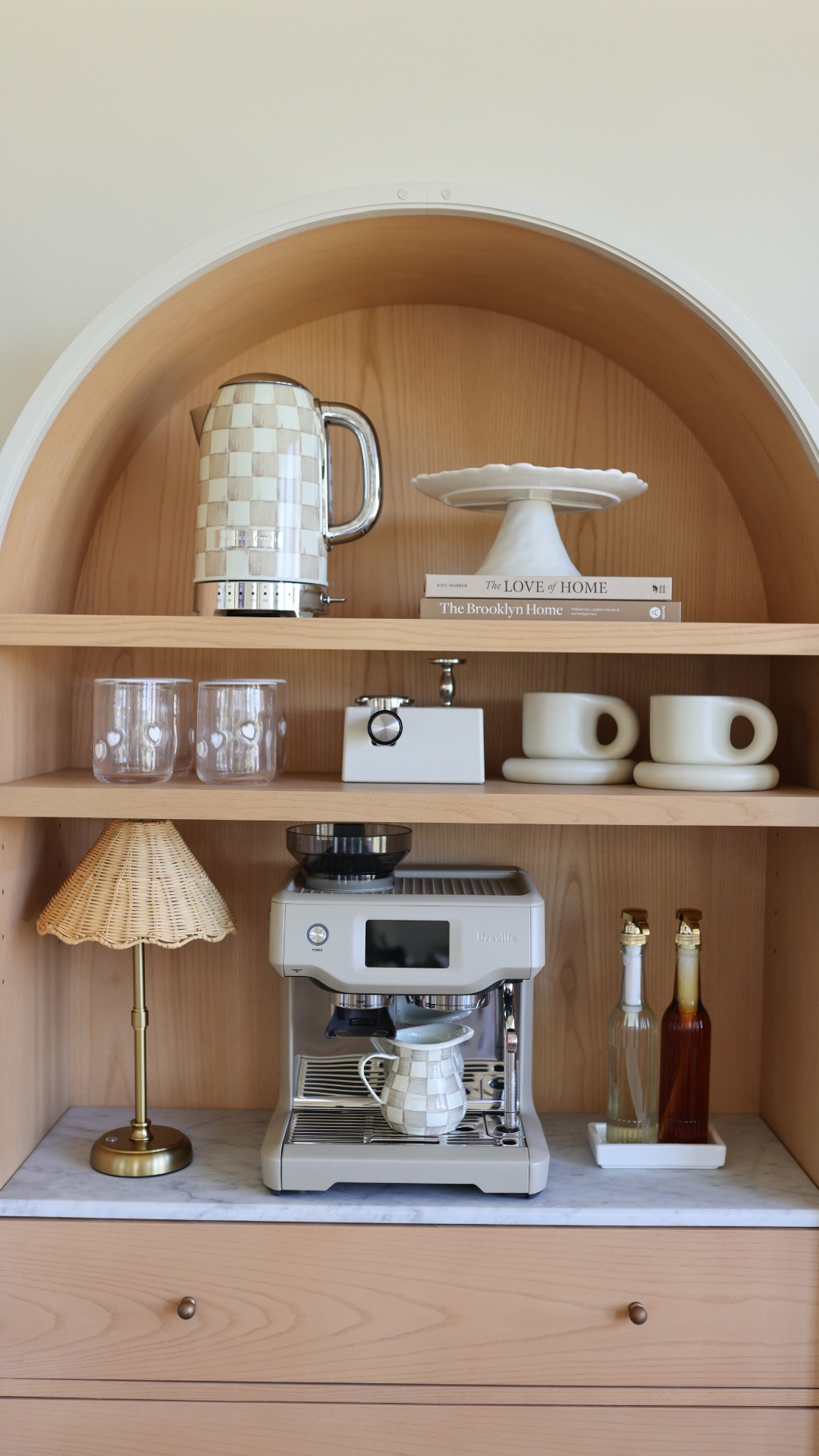 Organize my coffee cabinet with me 

Coffee bar, espresso machine, Amazon finds, Amazon home, Mackenzie Childs kettle, neutral home decor 

#LTKHome