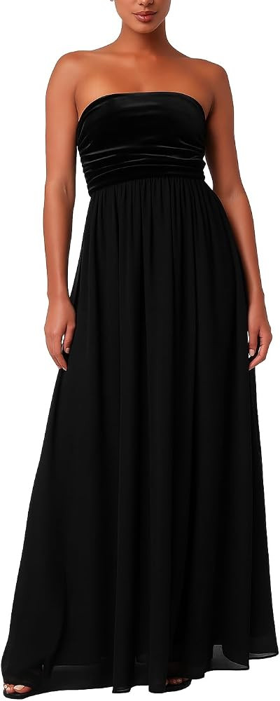 Lulus Womens Briar Velvet Strapless Dress | Amazon (US)