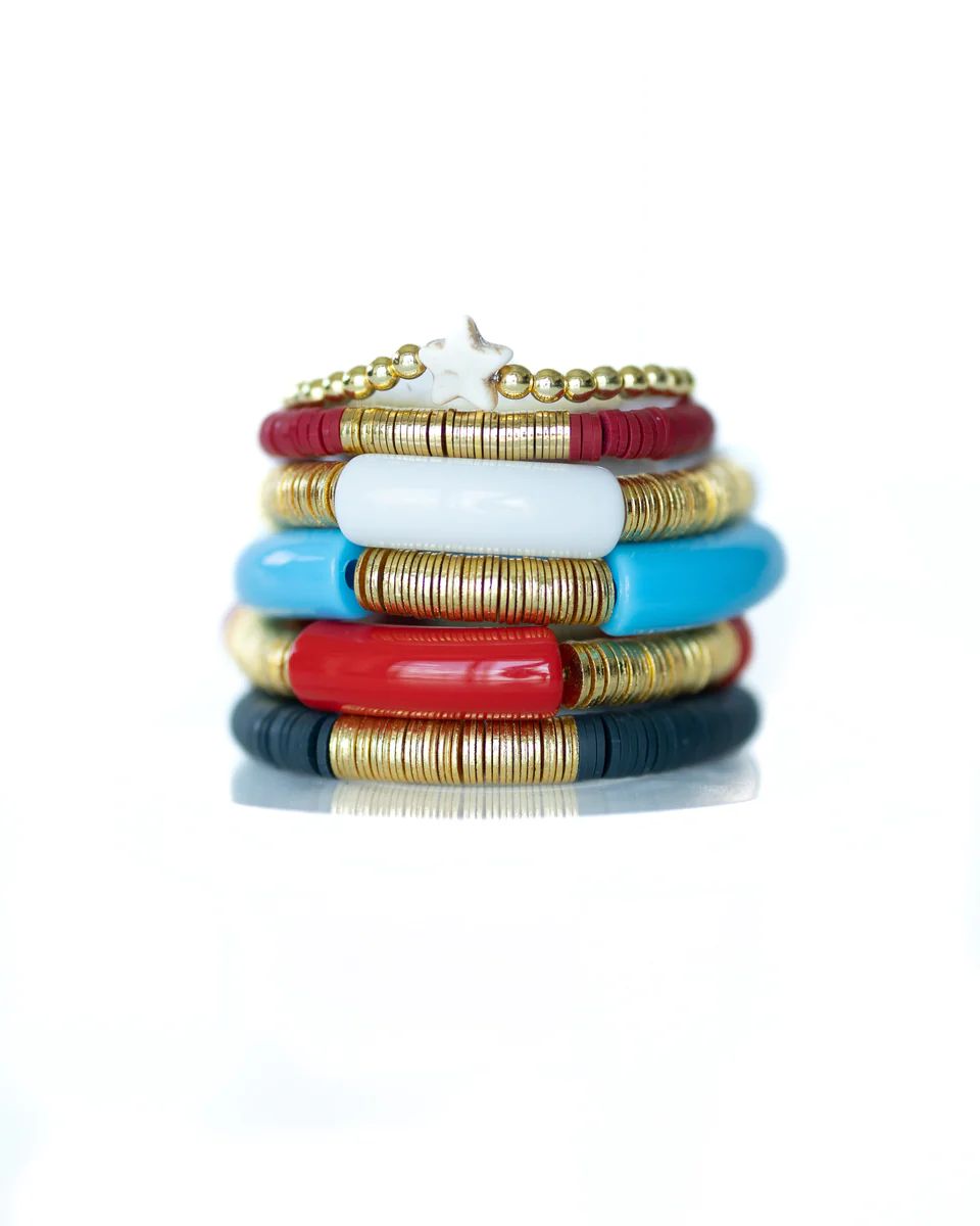 The Courtesy Of The Red, White, and Blue Stack | Cocos Beads and Co