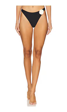 LSPACE Leilani Mid Rise Bikini Bottom in Black & Cream from Revolve.com | Revolve Clothing (Global)