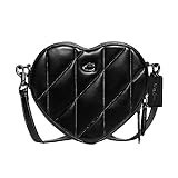 COACH Womens Quilted Leather Heart Crossbody, Black | Amazon (US)