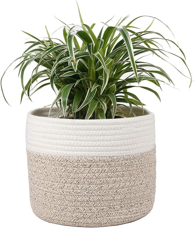 Woven Cotton Rope Plant Basket for 8" Flower Pot Small Basket for Plants Storage Organizer H7.5 x... | Amazon (US)