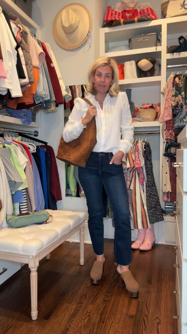 I think this should be our uniform…endless styling possibilities with a white top and jeans. 
Top - xs
Becca Jeans - 26
Clogs - 8 tts 

Codes:
*Erin McDermott- mixandmatch

#LTKdayinmylife #LTKSeasonal #LTKOver40