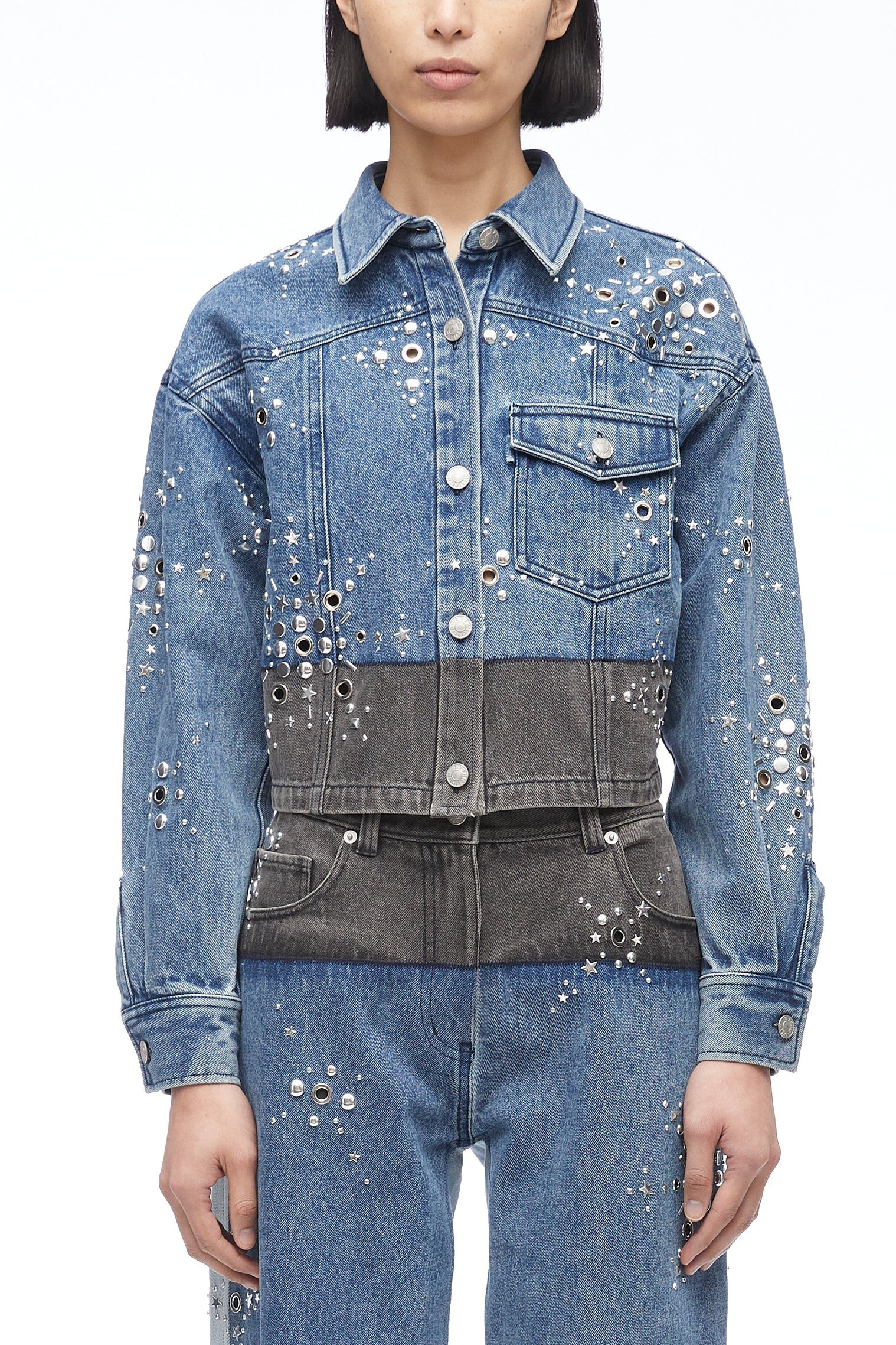 Liberty Embellished Cropped Denim Jacket | 3.1 Phillip Lim
