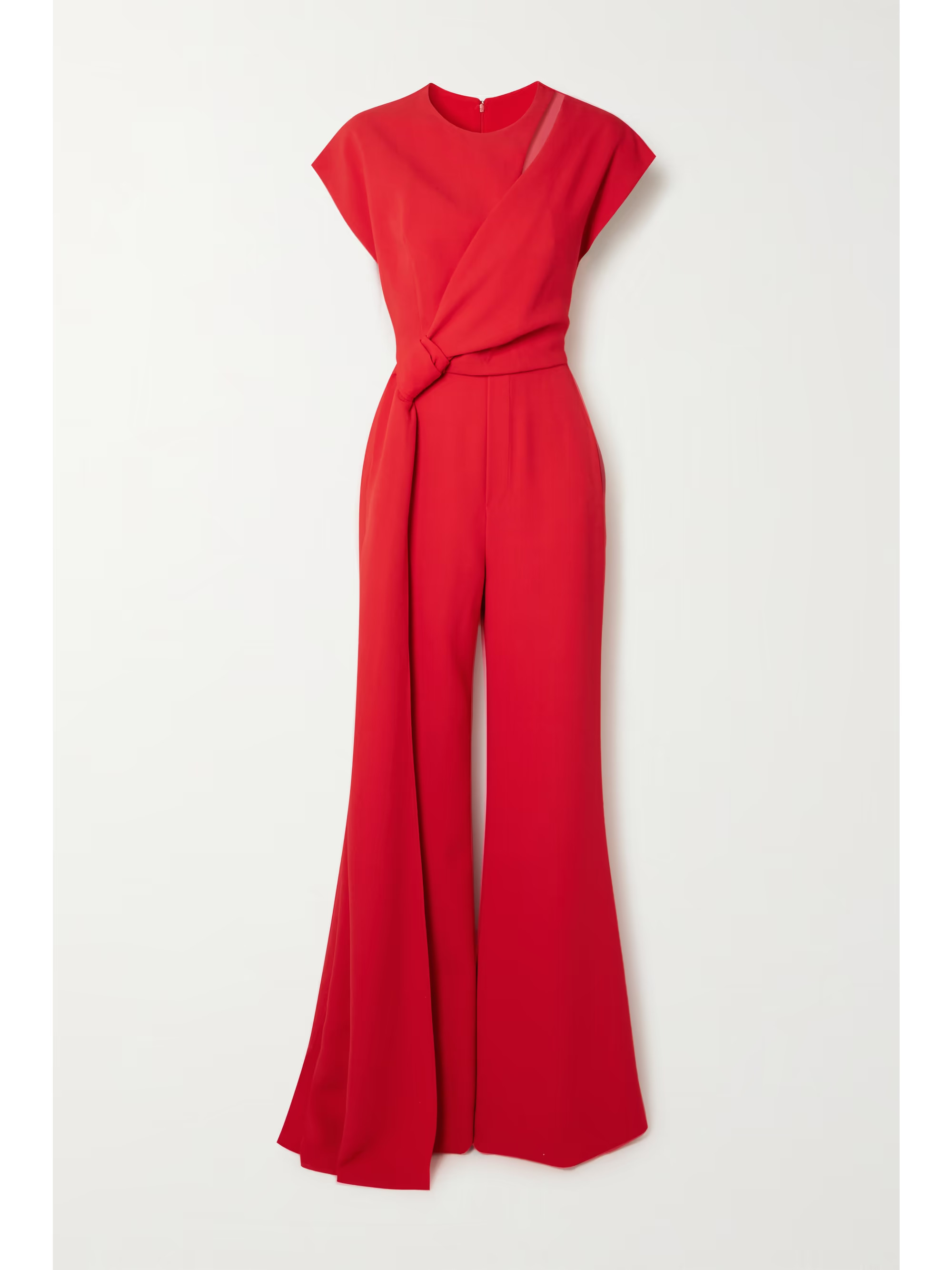 Red Cutout draped cady jumpsuit | ELIE SAAB | NET-A-PORTER | NET-A-PORTER (US)
