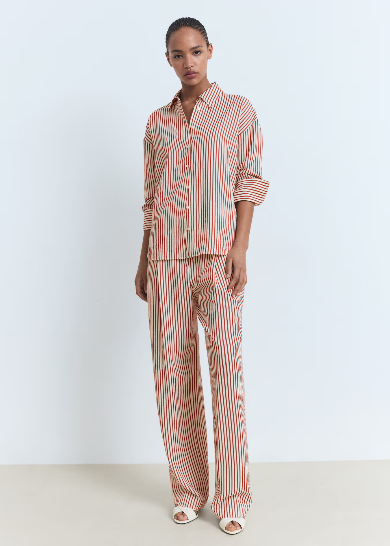 Striped straight shirt | MANGO USA | Mango (US/MX/AU)