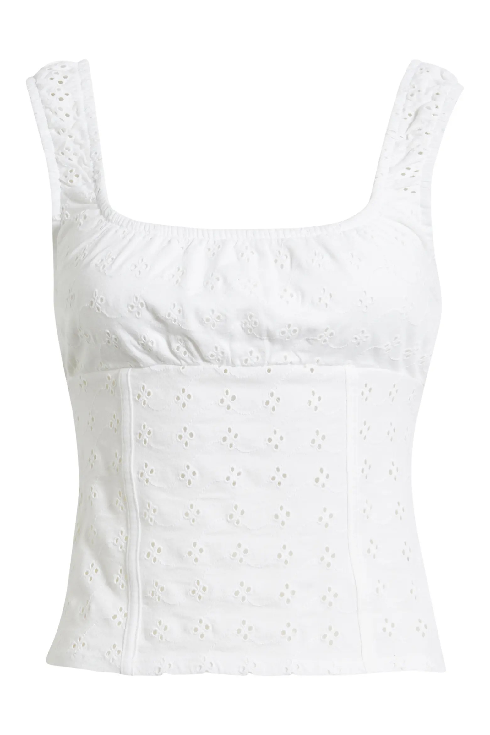 Ruched Cotton Eyelet Tank (Women) | Nordstrom | Nordstrom