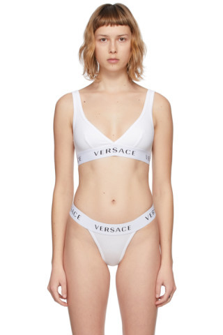 White Logo Bralette | SSENSE