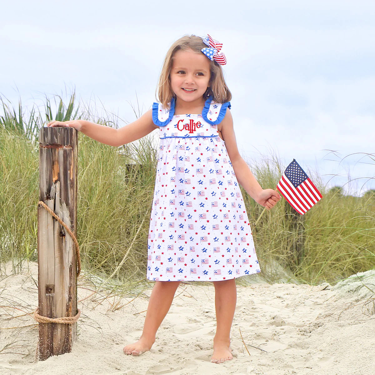 Flag Print Lulu Dress | Classic Whimsy