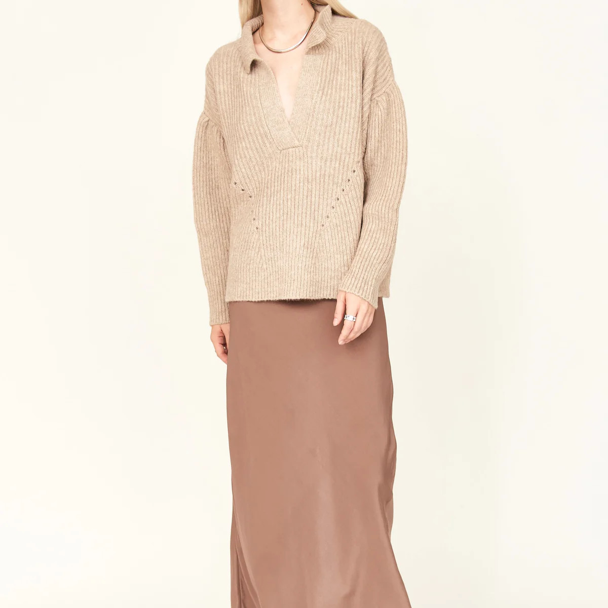 Santander Skirt in Taupe | MIRTH