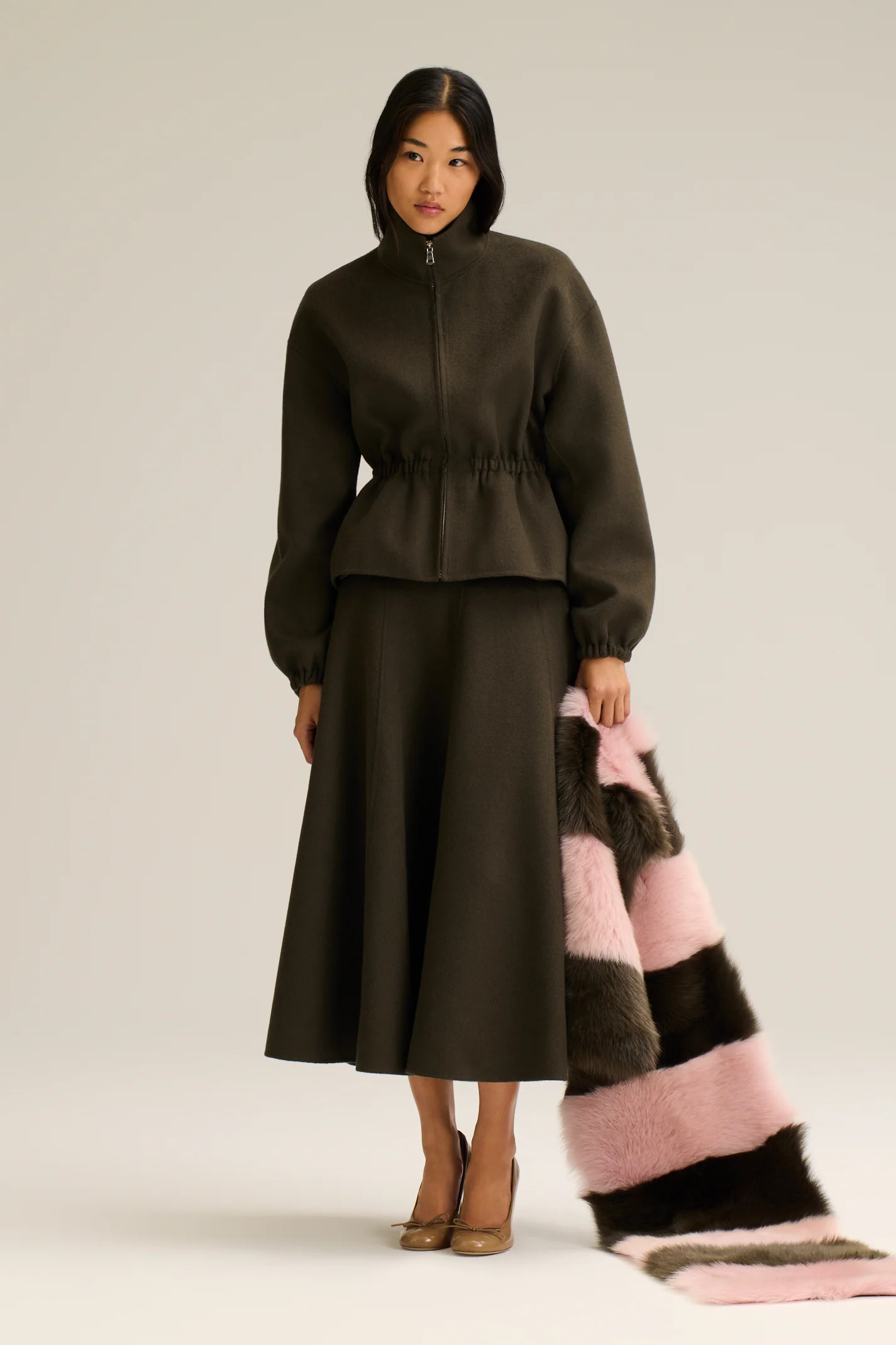 FUNNEL NECK JACKET - ARMY - Scanlan Theodore | Scanlan Theodore