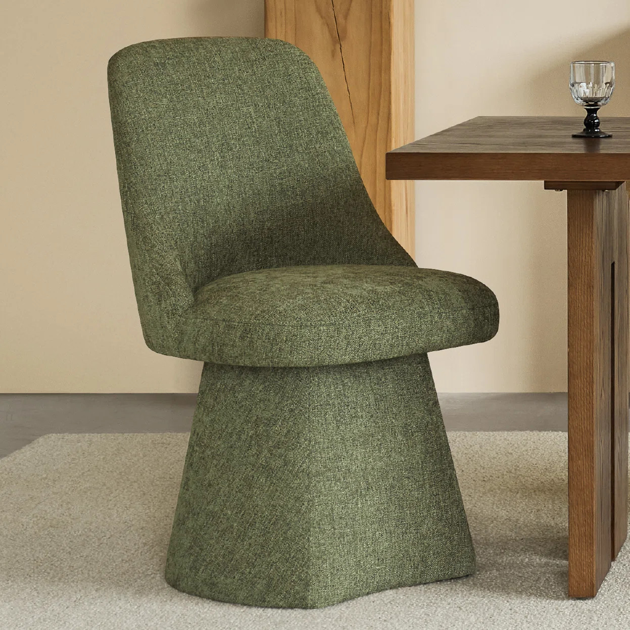 Wrought Studio™ Swivel Fabric Upholstered Dining Chair & Reviews | Wayfair | Wayfair North America