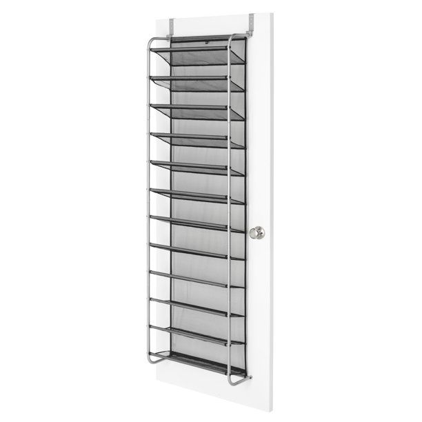 Mainstays 36 Pair Over The Door 12 Tier Metal Mesh Shoe Rack | Walmart (US)