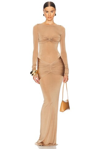 Helsa Josephine Dress in Truffle from Revolve.com | Revolve Clothing (Global)