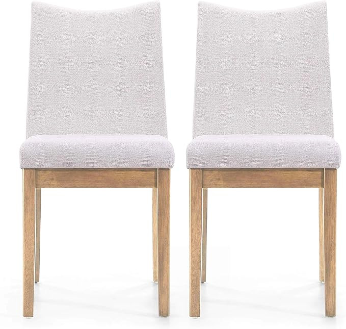Christopher Knight Home Ignativs Fabric Dining Chair (Set of 2), Light Beige and Oak | Amazon (US)