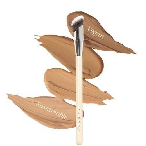 HALEYS Concealer Brush VEGAN+CRUELTY-FREE, Sustainable Wood, Vegan Bristles for Airbrushed Finish, For Creams,Liquids, Powder, Streak-free, Perfect Blending, Buffs, Smooths with Control, Special shape | Amazon (US)