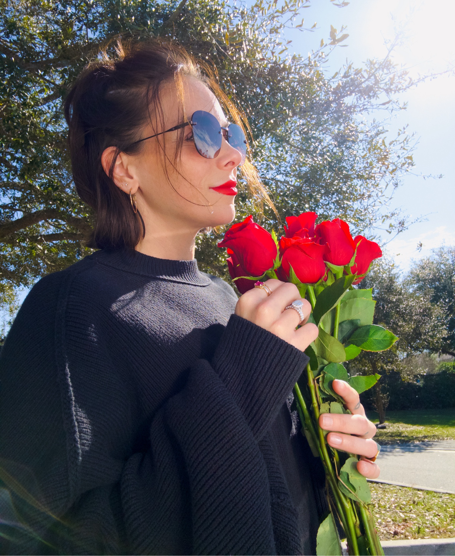 I am quite literally obsessed with this sweater. It runs extremely oversized (which I love) wearing a small. Leggings are small also 🖤🌹

#LTKstyletip #LTKSeasonal