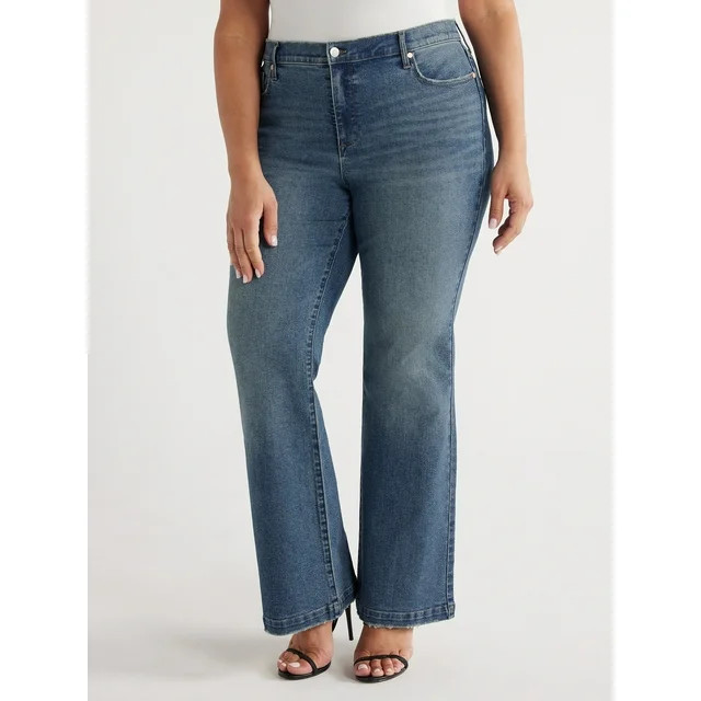 Sofia Jeans Women's Plus Size Melisa Flare High Rise 5 Pocket Jeans, 32.5" Inseam, Sizes 14W-28W | Walmart (US)