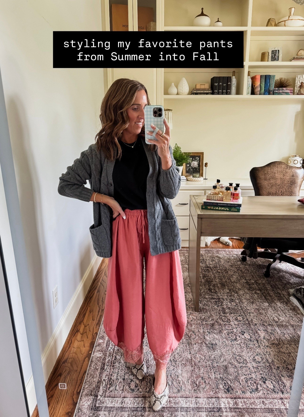 Taking my favorite pants of Summer into Fall. Oversized cardigan. 
Pants XS. Tee S. Cardigan XS.

#LTKootd #LTKSeasonal #LTKOver40