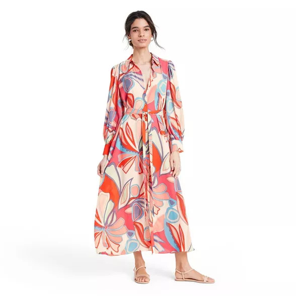 Mixed Floral Long Sleeve Robe Dress - ALEXIS for Target | Target
