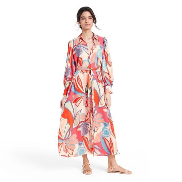 Mixed Floral Long Sleeve Robe Dress - ALEXIS for Target | Target