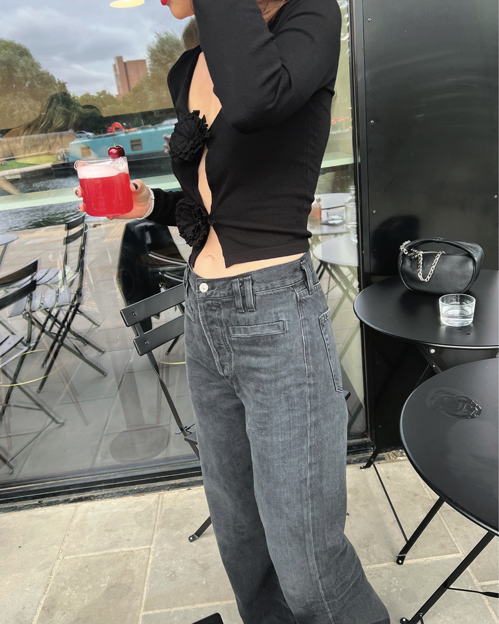 jean paul gaultier, net a porter, silver hoops, astrid & miyu, by far, shoulder bag, chanel, lip stain, beauty, ballet flats, cos, jeans, & other stories, cardigan, arket, baggy jeans h&m, mango, cropped cardigan, tennis chain bracelet, night out, dinner outfit, date night ganni ballet flats, coggles, 

*use discount code HANNI15 @coggles for 15% off + free NDD