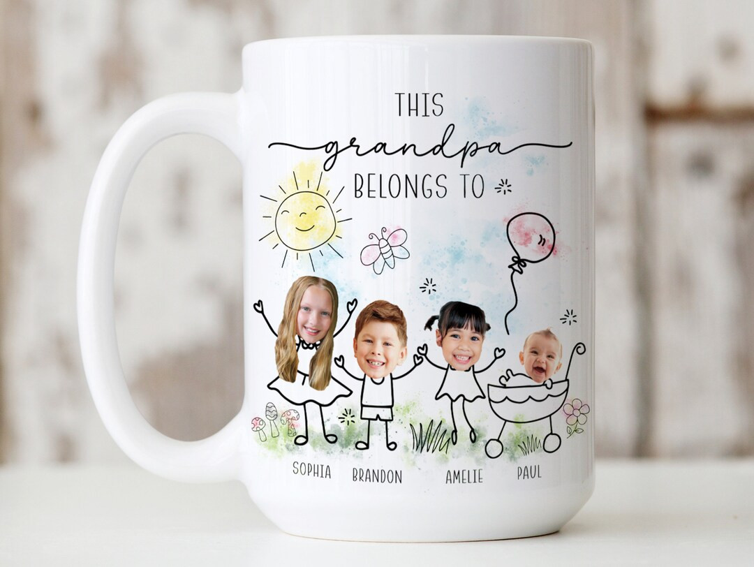 Fathers Day Gift for Grandpa Custom Face Picture Mug, Custom Photo Mug for Grandpa, Personalized ... | Etsy (US)