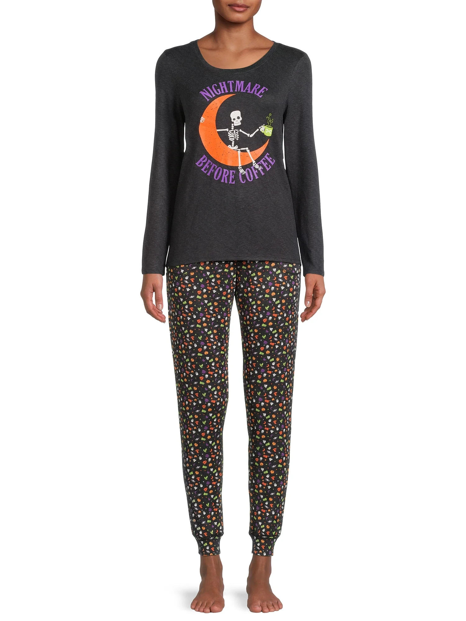 Secret Treasures Women's and Women's Plus Halloween Pajama Set, 2-Piece | Walmart (US)