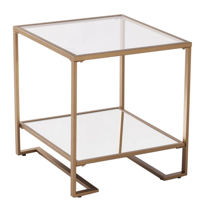 Zappa 24'' Tall Glass Sled End Table | Wayfair Professional