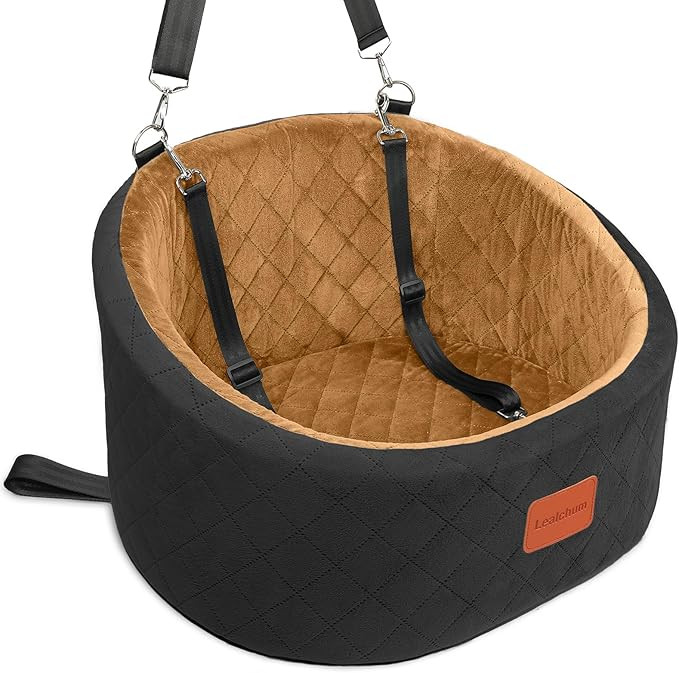 Lealchum Dog Car Seat for Small Dogs Up to 30 Lbs,Ultra Soft Fabric Fill in Comfy Memory Foam,Hap... | Amazon (US)