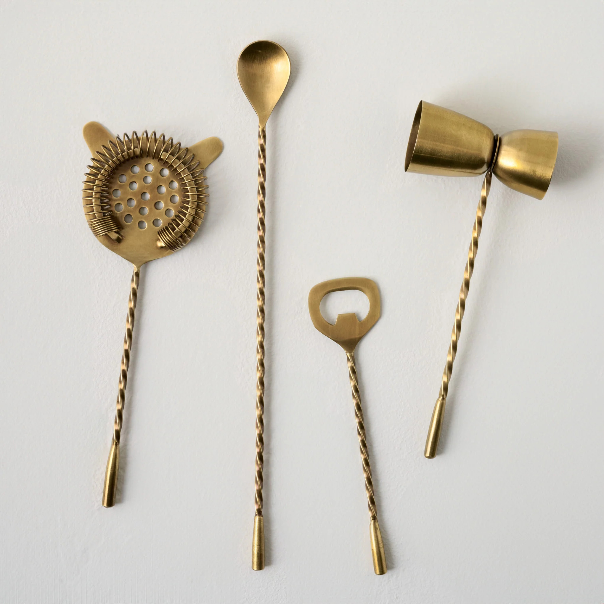 Antique Brass Twisted Bar Tool Set | Magnolia
