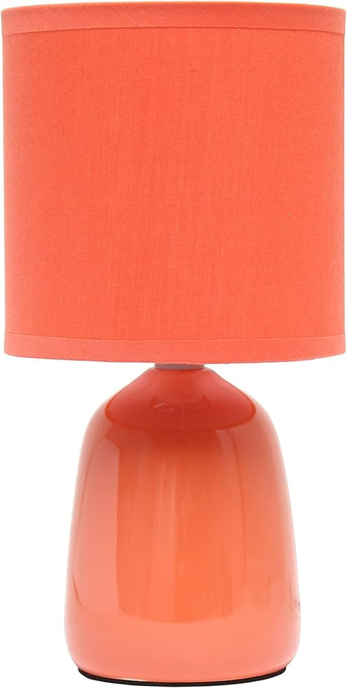 Simple Designs LT1134-ORG 10.04" Tall Traditional Ceramic Thimble Base Bedside Table Desk Lamp w ... | Amazon (US)