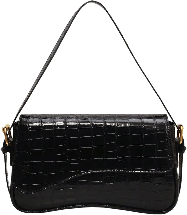 Verdusa Women's Leather Shoulder Bag Clutch Purses Trendy Hobo Crossbody Handbags Y2K Saddle Flap... | Amazon (US)