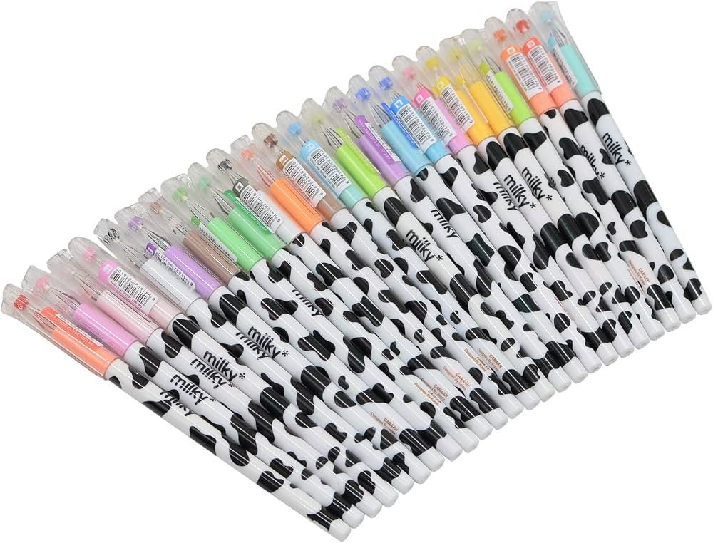 Yansanido 24 Pcs of 12 Colors Kawaii Cow Design Gel Pen for Office School Home Travel and Gift fo... | Amazon (US)